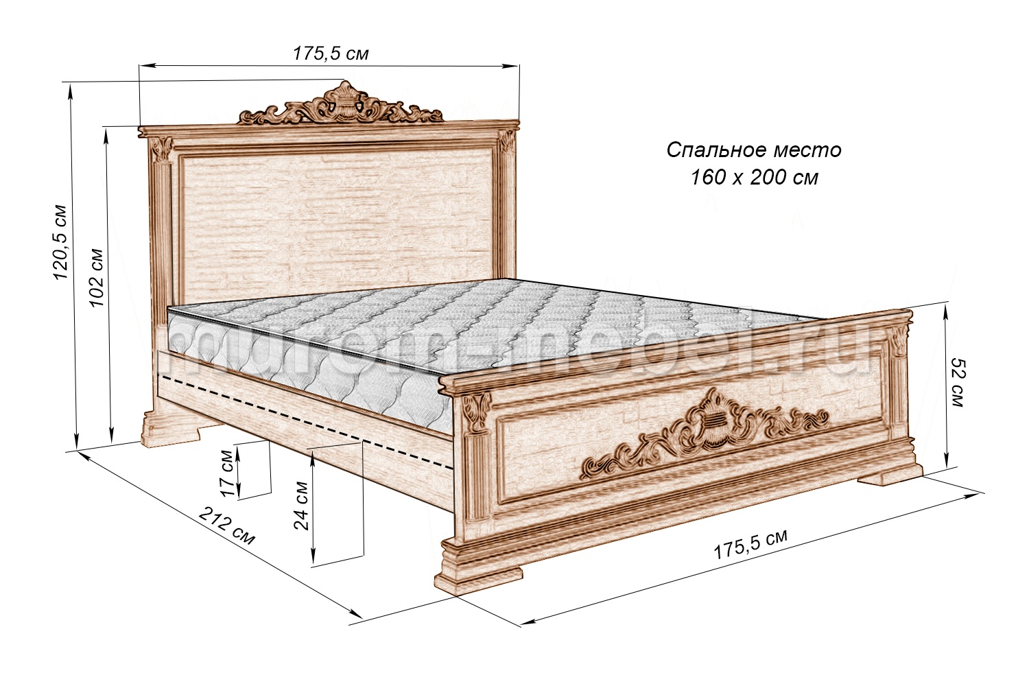 Кровать Виктория массив