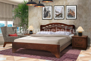 Кровать Вирсавия(сосна, резьба береза)